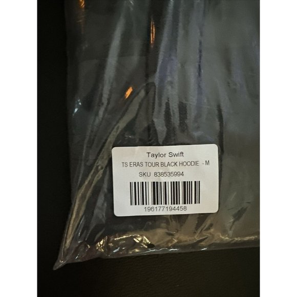 New Taylor Swift The Eras Tour Black Hoodie Official Merch Size Medium *In Hand* - Picture 8 of 9